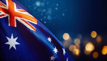 australia day background of flag on blur navy background ai generative