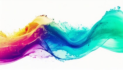 colorful abstract fluid wave on a white background ai generated