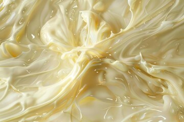 delicate cream swirls dancing in clear water abstract photo