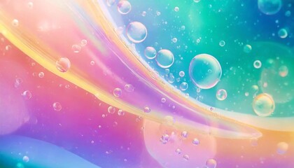 iridescent colorful abstract background with bubbles fluid texture pastel tones curvy wavy good...