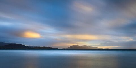 Beautiful Sunset Outer Hebrides  from the stunning beach at Luskentyre in the Outer Hebrides Scotland.