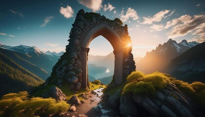 a majestic arch stands tall - Powered by Adobe