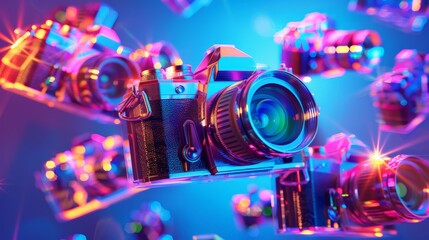 flying neon digital photography cameras  