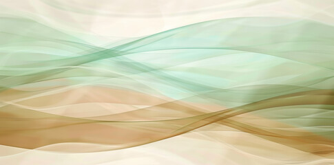Obraz premium Elegant and serene abstract smooth waves background in green and brown colors for modern artistic design and tranquil wallpaper with subtle organic texture and graceful flowing curves