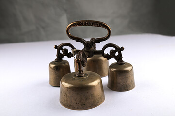 antique altar bells made of non-ferrous metal.