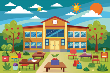 back to school concept vector Illustration