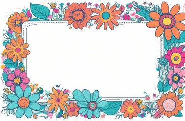 Obraz premium Text frame on a white sheet of paper, colorful frames, birds, balls, berries, threads