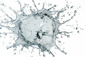 highspeed water splash frozen in time dynamic liquid explosion isolated on pure white background abstract photo