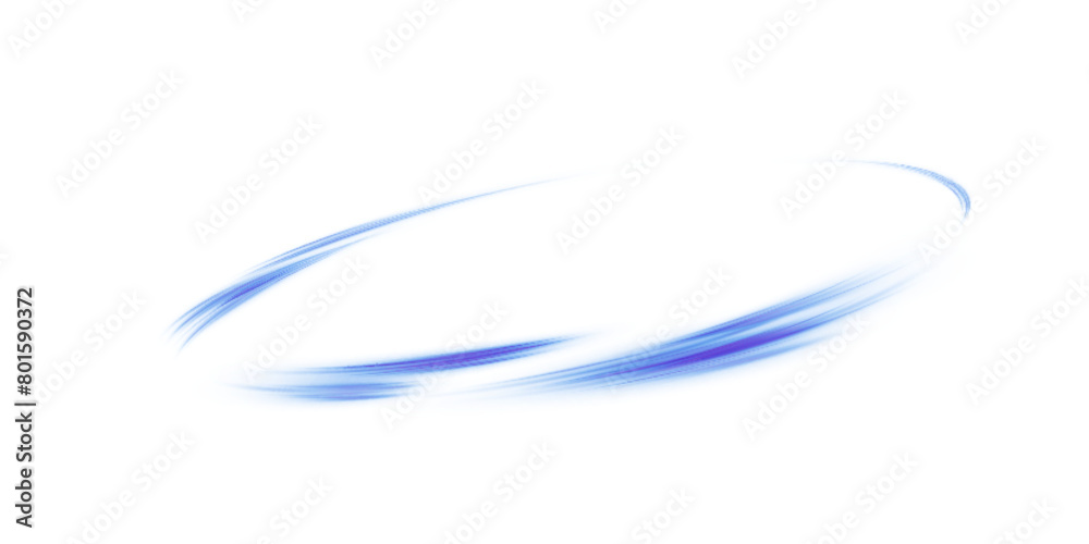 Aufkleber Dynamic blue lines with glow effect. Abstract blue light lines effect on white background PNG effect. Rotating light effect for gaming and advertising design.
