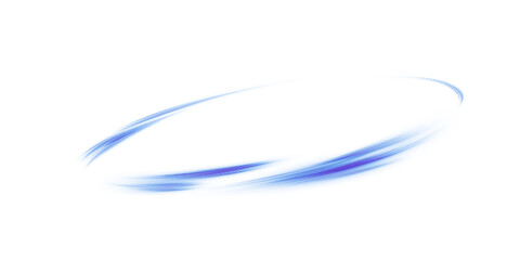 Dynamic blue lines with glow effect. Abstract blue light lines effect on white background PNG effect. Rotating light effect for gaming and advertising design.
