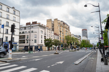 des immeubles  dans le 13 ème arrondissement à Paris en France un jour de mauvais temps