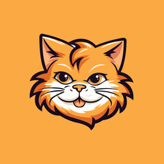 Cat Head Logo Vector Template Illustration Design. Mascot Cat Logo design Cat sport logo
