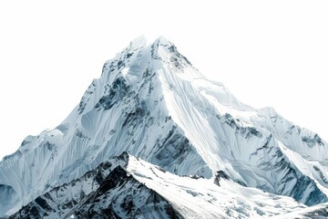 majestic snowcapped mountain peak isolated on white background natural landscape element highresolution photography