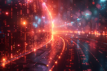 Obraz premium Cyberspace Canvas: A Futuristic Landscape of Innovation