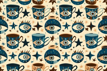 abstract eyes seamless pattern