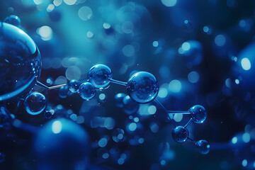 Fondo 3D de molécula azul 
