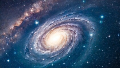space background with spiral galaxy and stars