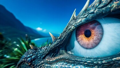 digital eye of dragon illustration dinosaur game concept background