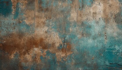 background of an old blue and brown textured wall with vintage appeal