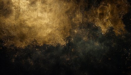 beautiful grunge black gold background panoramic abstract decorative dark background wide angle...