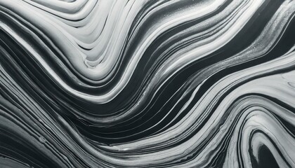 abstract 3d background with monochrome wavy flowing liquid paint