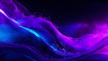 abstract blue and purple liquid wavy shapes futuristic banner