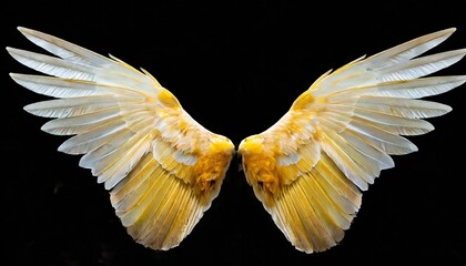 beautiful magic glittery yellow beige vector wings