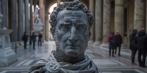 A statue of a man with a beard. Generative AI.