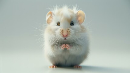 A small white and brown mouse with a white face. Generative AI.