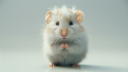 A small white and brown mouse with a white face. Generative AI.