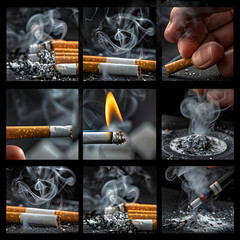 Comprehensive Visual Guide on Smoking a Cigarette: From Lighting Up to Stamping Out