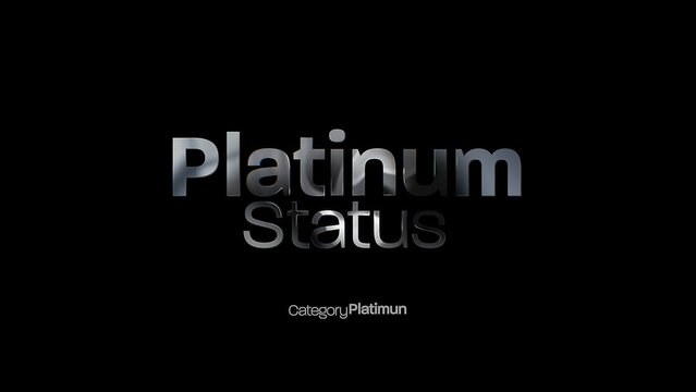 Platinum Status Title Card Cinematic Text Reveal Animation