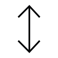 Double arrow icon. Thin line art image. 2 side arrow for illustration of width, length, height. Contour isolated vector image on white background. Vector illustration. Eps file 5.
