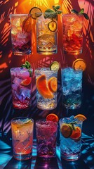 Assorted Glasses Filled With Different Drinks