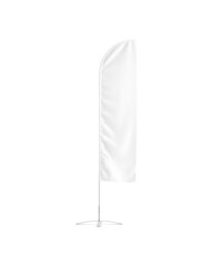 An image of a White Feather Flag isolated on a white background
