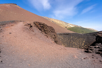 sol volcaniques de différentes couleurs 