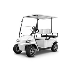 An image of a White Golf Cart isolated on a white background