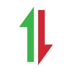 web arrow up and down sign. flat style design. Up and down arrows icon vector, filled flat sign, solid pictogram isolated on white. Exchange symbol. Vector illustration. Eps file 35.