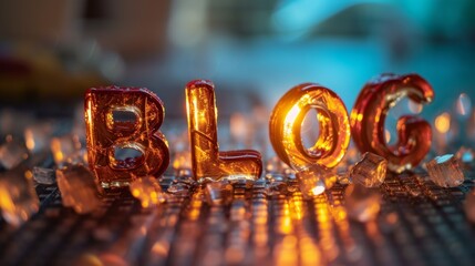 Brown Glass Blog concept creative art poster.