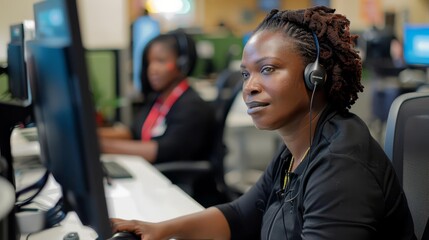 call center employees receiving training and mentoring for technical support