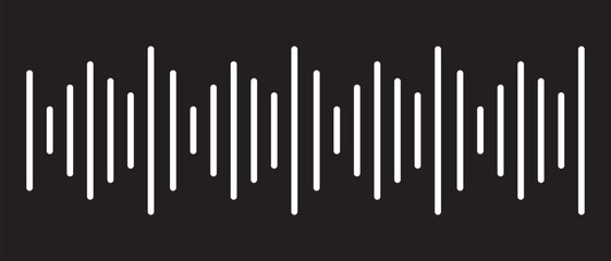 Sound wave icon, silhouette, vector design. Sound wave frequency icon. Sound wave background.  Digital  voice recorder audio wave vector symbol . Analog and digital audio signal, waves, Radio signal