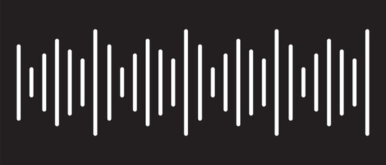 Sound wave icon, silhouette, vector design. Sound wave frequency icon. Sound wave background.  Digital  voice recorder audio wave vector symbol . Analog and digital audio signal, waves, Radio signal