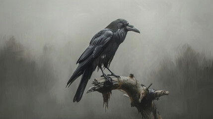 raven on the tree branch © Maani