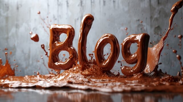 Brown Slime Blog concept creative art poster.