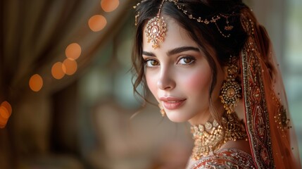 Beautiful Woman in Bridal Outfit