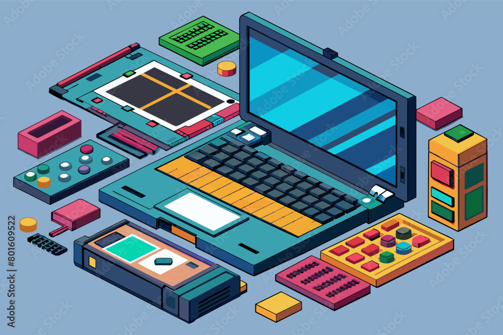 Poster A modular laptop with swappable components for ultimate customization.