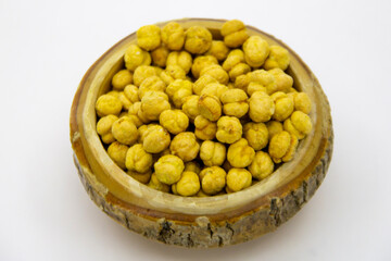 Roasted salty yellow chickpeas, traditional turkish nut, leblebi