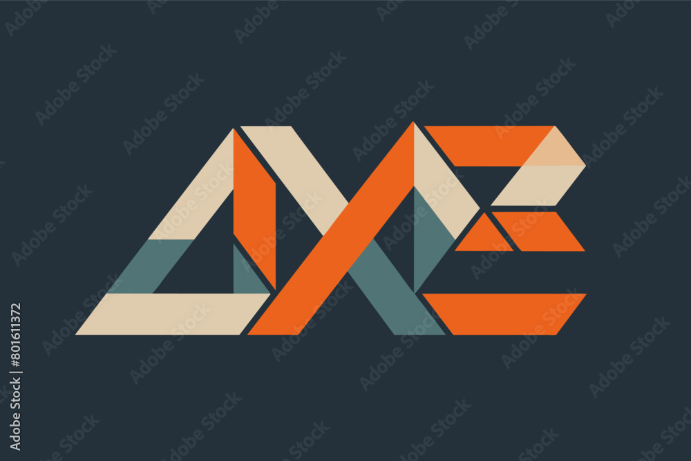 Aufkleber A minimalist typeface integrated into a geometric form, creating a seamless logo.