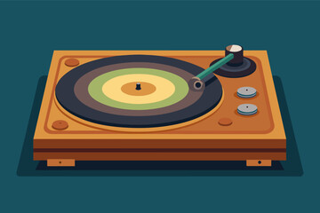 A minimalist record player with a simple, wooden design and high-fidelity sound.