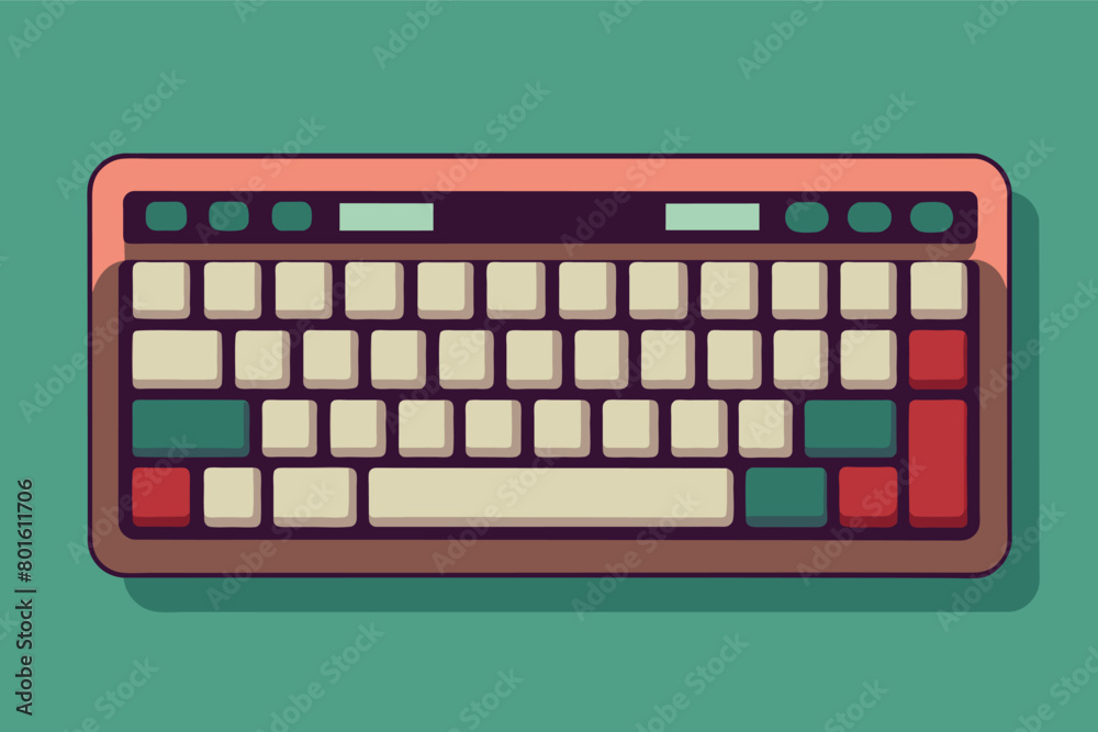 Fototapete A minimalist keyboard with only the essential keys for maximum efficiency.